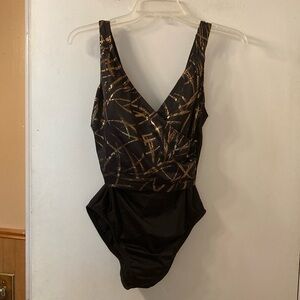 Siena black and gold one-piece swimsuit